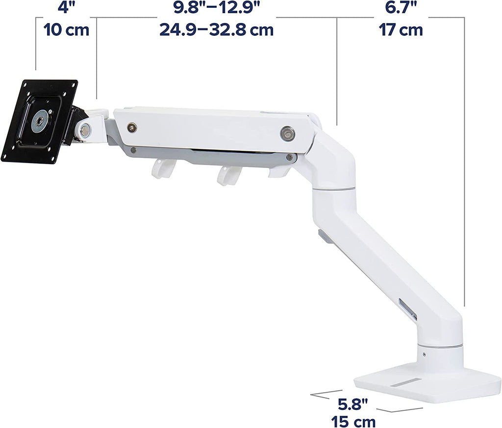 Ergotron – HX HD Premium Heavy Duty Gaming Monitor Arm, Single Monitor Desk Mount – for 1000R Curved Ultrawide Monitors up to 49 Inches, 28 to 42 Lbs, VESA 75X75Mm or 100X100Mm – HD Pivot, White