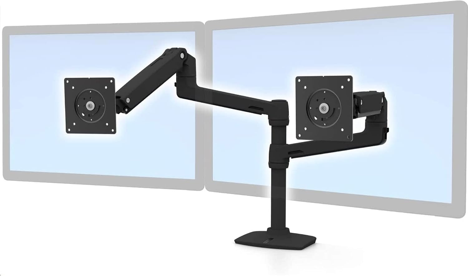 Ergotron – LX Vertical Stacking Dual Monitor Arm, VESA Desk Mount – for 2 Monitors up to 24 Inches, 7 to 20 Lbs Each – Matte Black